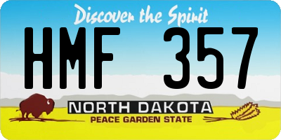 ND license plate HMF357