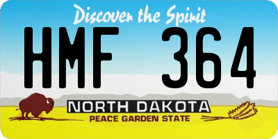 ND license plate HMF364