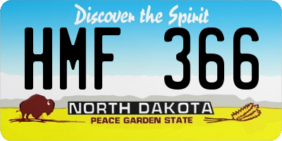ND license plate HMF366