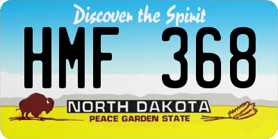 ND license plate HMF368