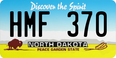 ND license plate HMF370