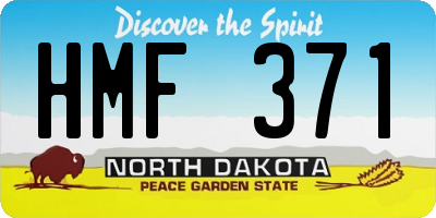 ND license plate HMF371