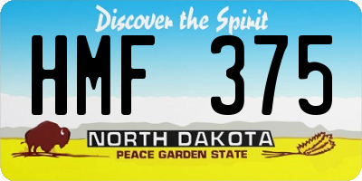 ND license plate HMF375