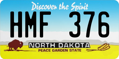 ND license plate HMF376