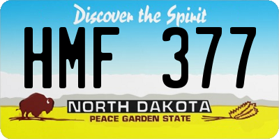 ND license plate HMF377