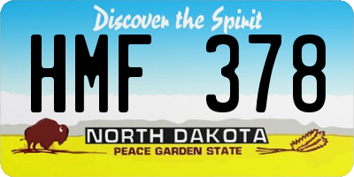 ND license plate HMF378