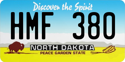 ND license plate HMF380