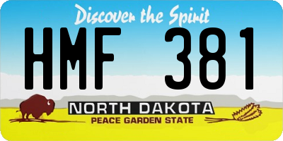 ND license plate HMF381