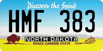 ND license plate HMF383