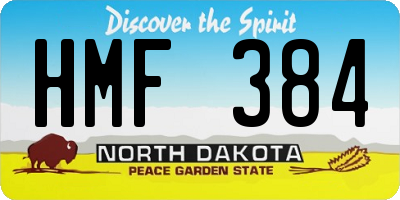 ND license plate HMF384