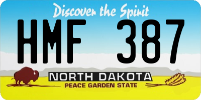 ND license plate HMF387