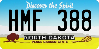 ND license plate HMF388