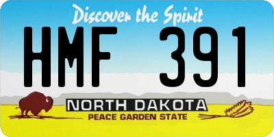 ND license plate HMF391