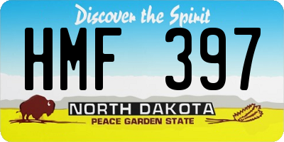 ND license plate HMF397