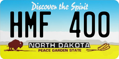 ND license plate HMF400