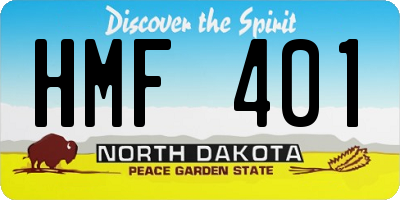 ND license plate HMF401