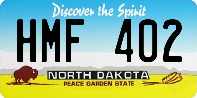 ND license plate HMF402