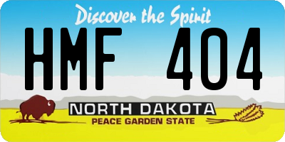 ND license plate HMF404