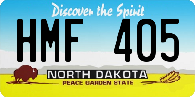 ND license plate HMF405