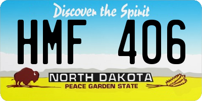 ND license plate HMF406