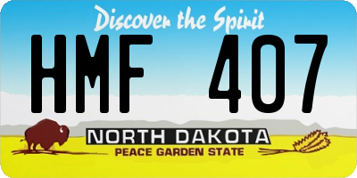 ND license plate HMF407