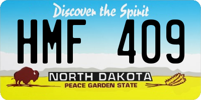 ND license plate HMF409