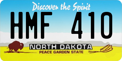 ND license plate HMF410