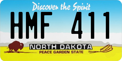 ND license plate HMF411