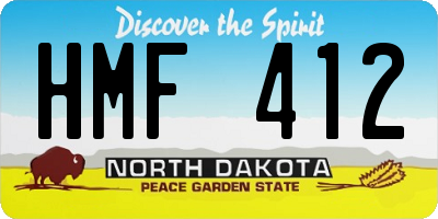 ND license plate HMF412