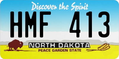 ND license plate HMF413