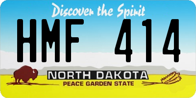 ND license plate HMF414