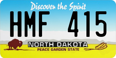 ND license plate HMF415