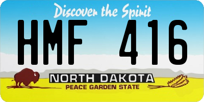 ND license plate HMF416