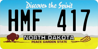 ND license plate HMF417