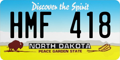 ND license plate HMF418