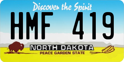 ND license plate HMF419