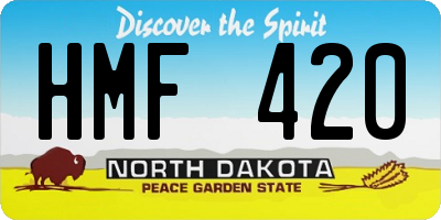 ND license plate HMF420