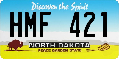 ND license plate HMF421