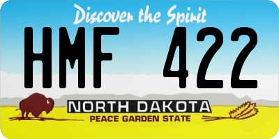 ND license plate HMF422