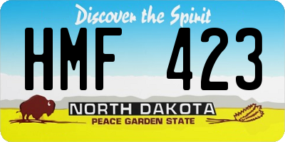 ND license plate HMF423