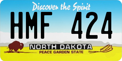 ND license plate HMF424