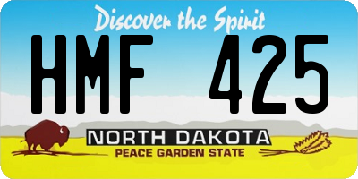 ND license plate HMF425