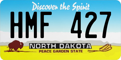 ND license plate HMF427