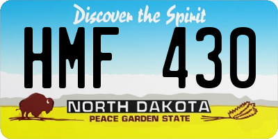 ND license plate HMF430