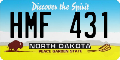 ND license plate HMF431