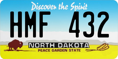 ND license plate HMF432