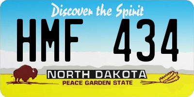 ND license plate HMF434