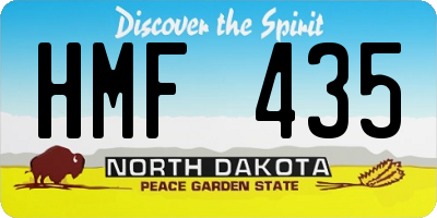 ND license plate HMF435