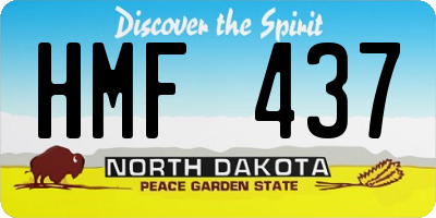 ND license plate HMF437