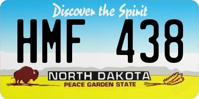 ND license plate HMF438